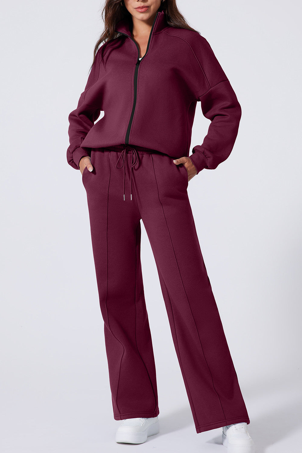 Burgundy Jacket Active Set FB