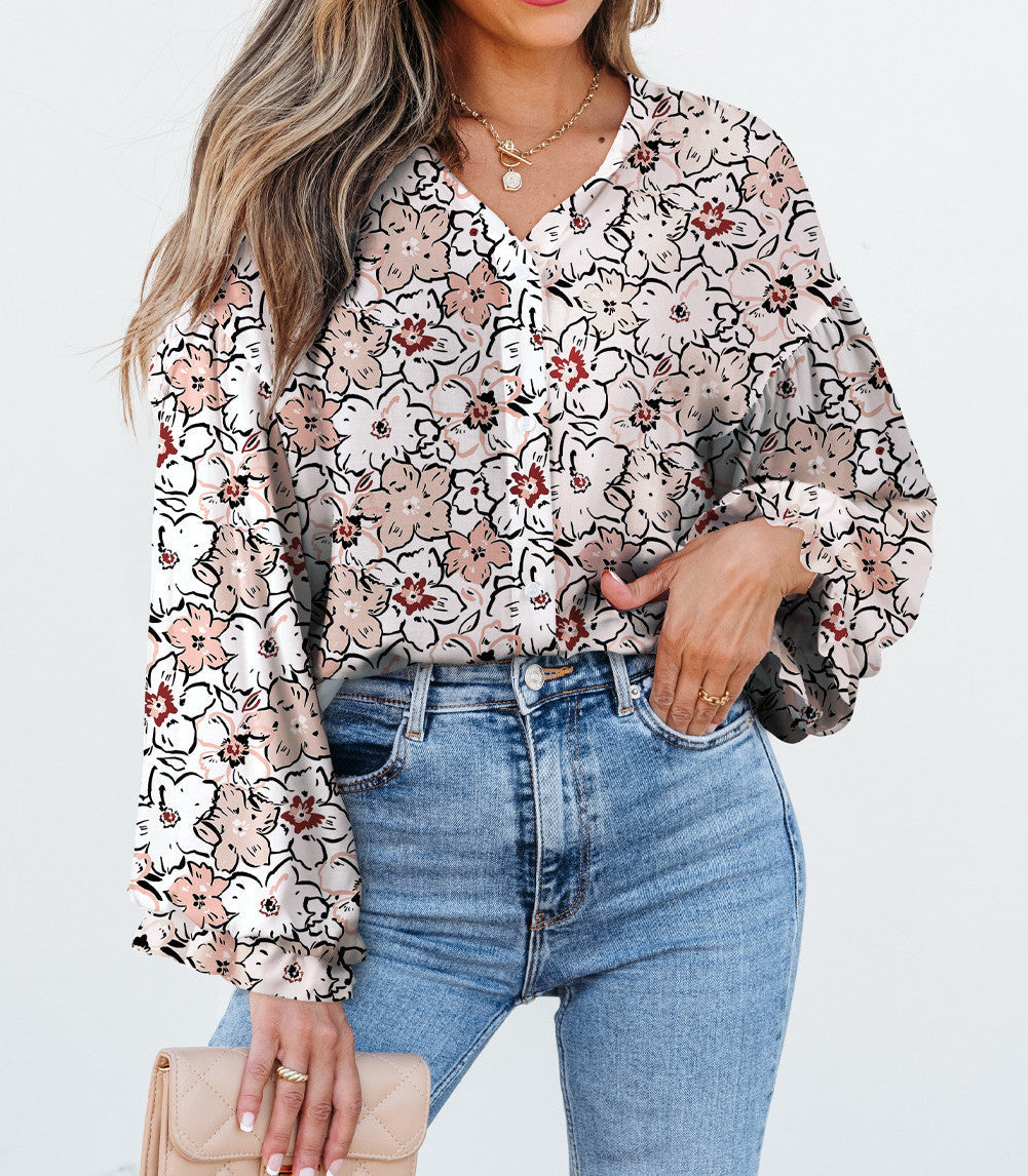 Floral Frilled Button Shirt FB
