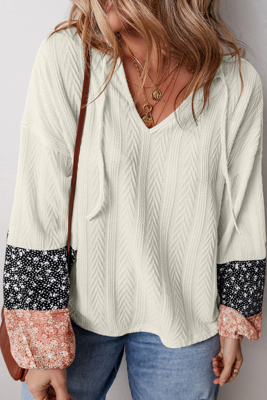 Floral Knit Drawstring Blouse November.