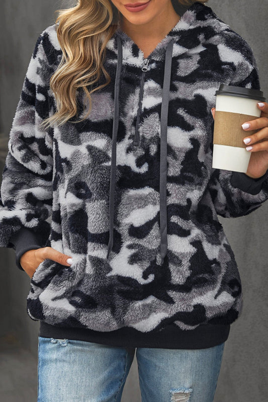 Gray Camo Fuzzy Hoodie FB