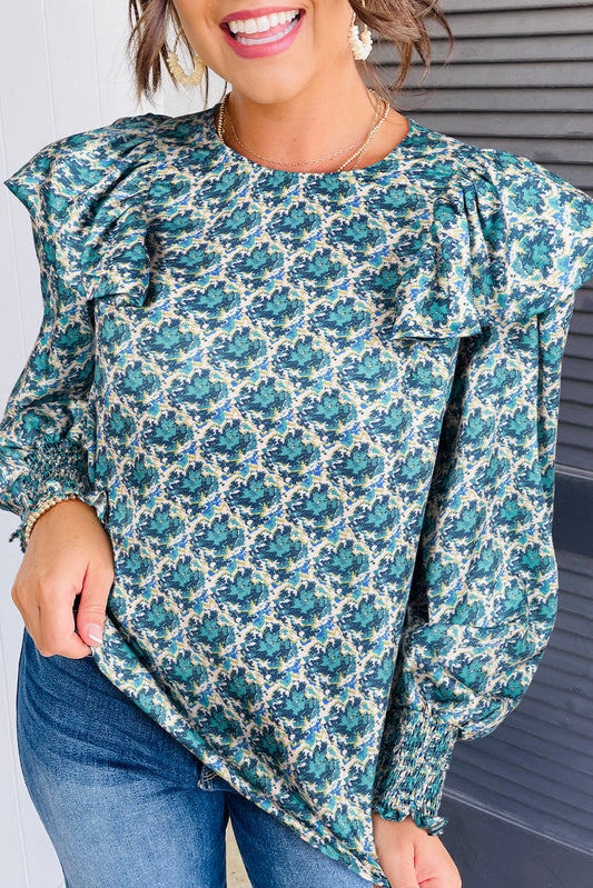 Green Abstract Blouse FB