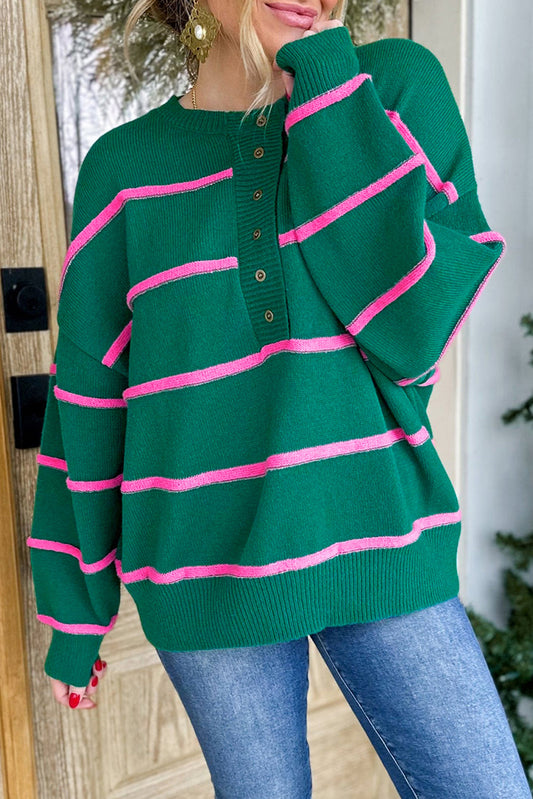 Green and Pink Oversized Sweater FB