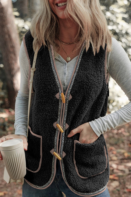 Sherpa Button Vest FB