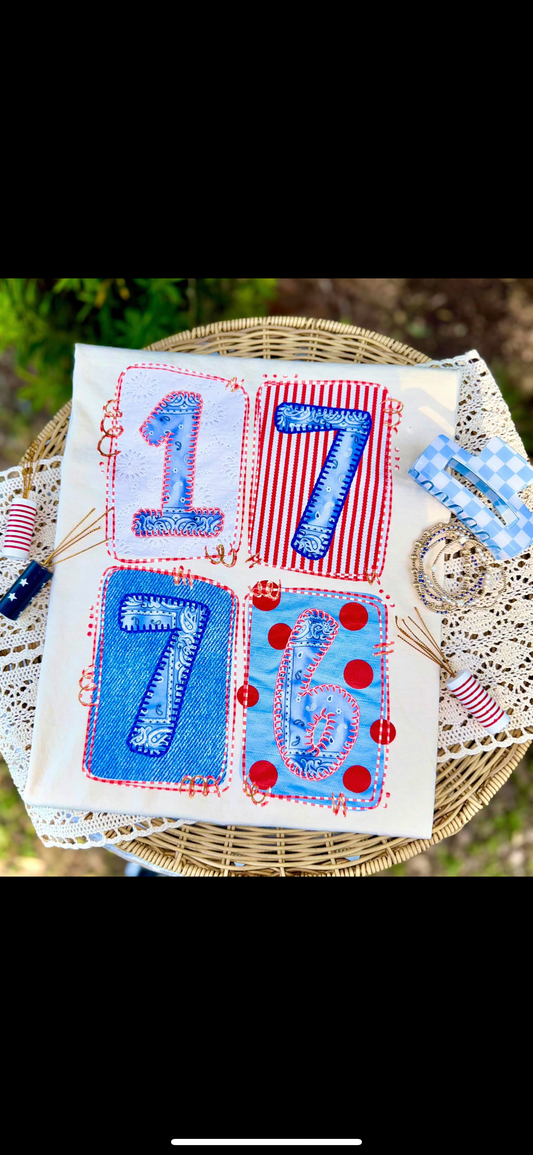 1776 Patchwork Collage Tee.