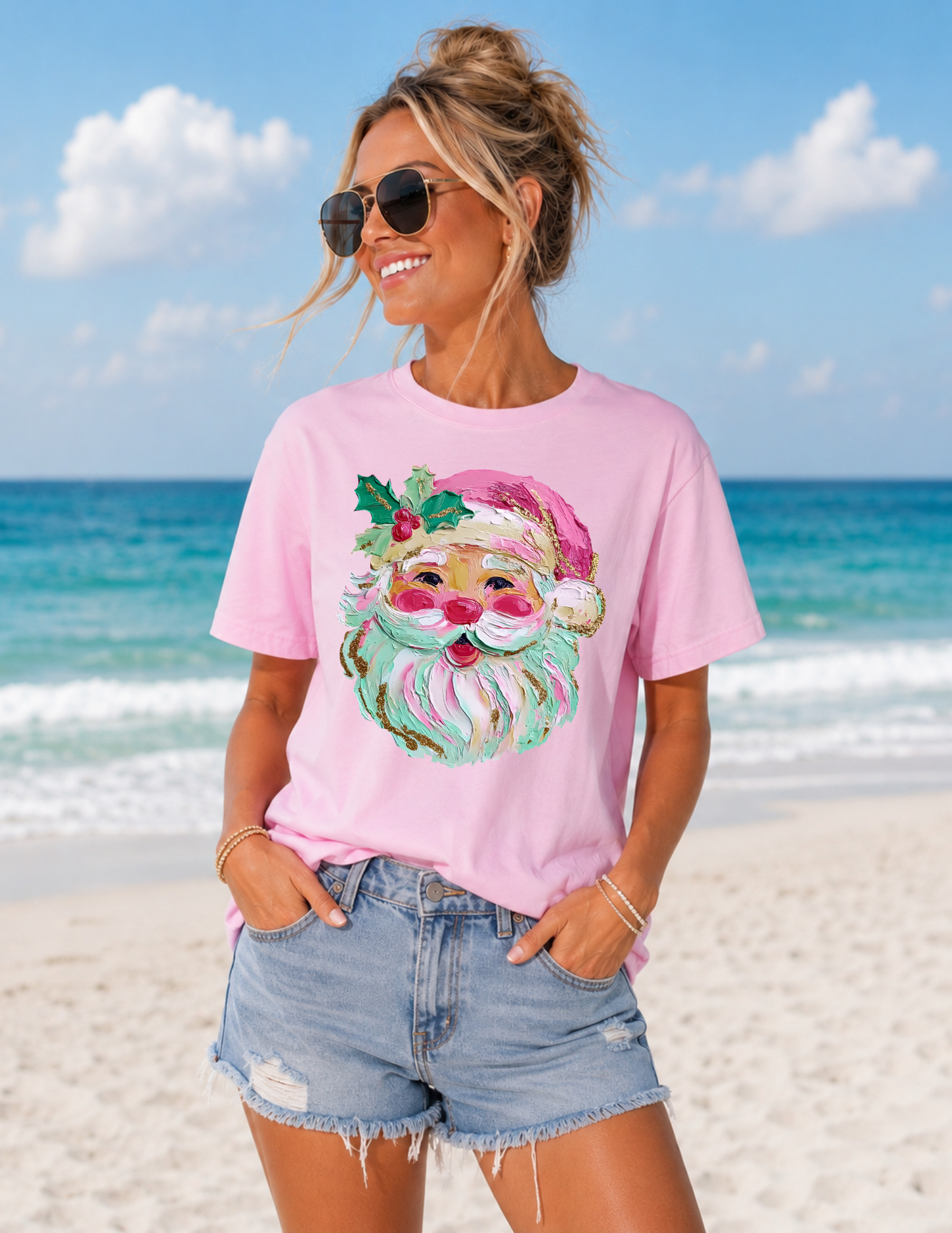 Brushstroke Santa Tee.
