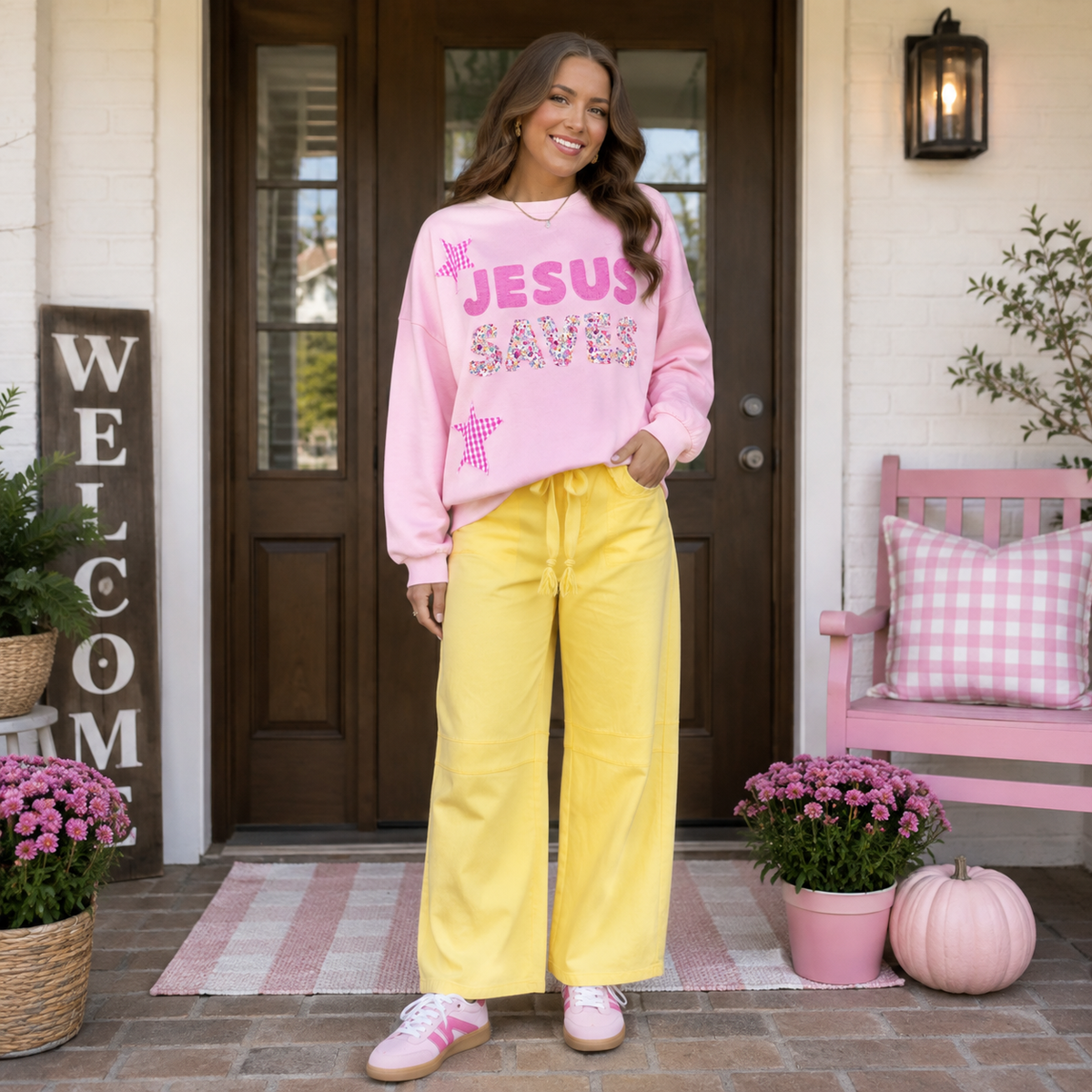 Tie-Waist Barrel Jeans