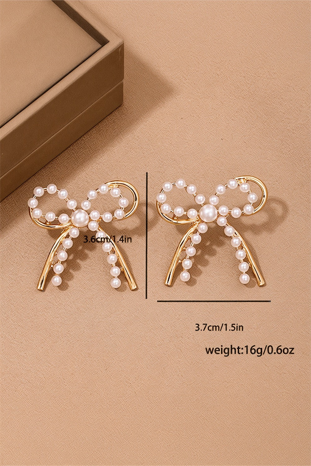 Pearl and Gold Bow Earrings FB