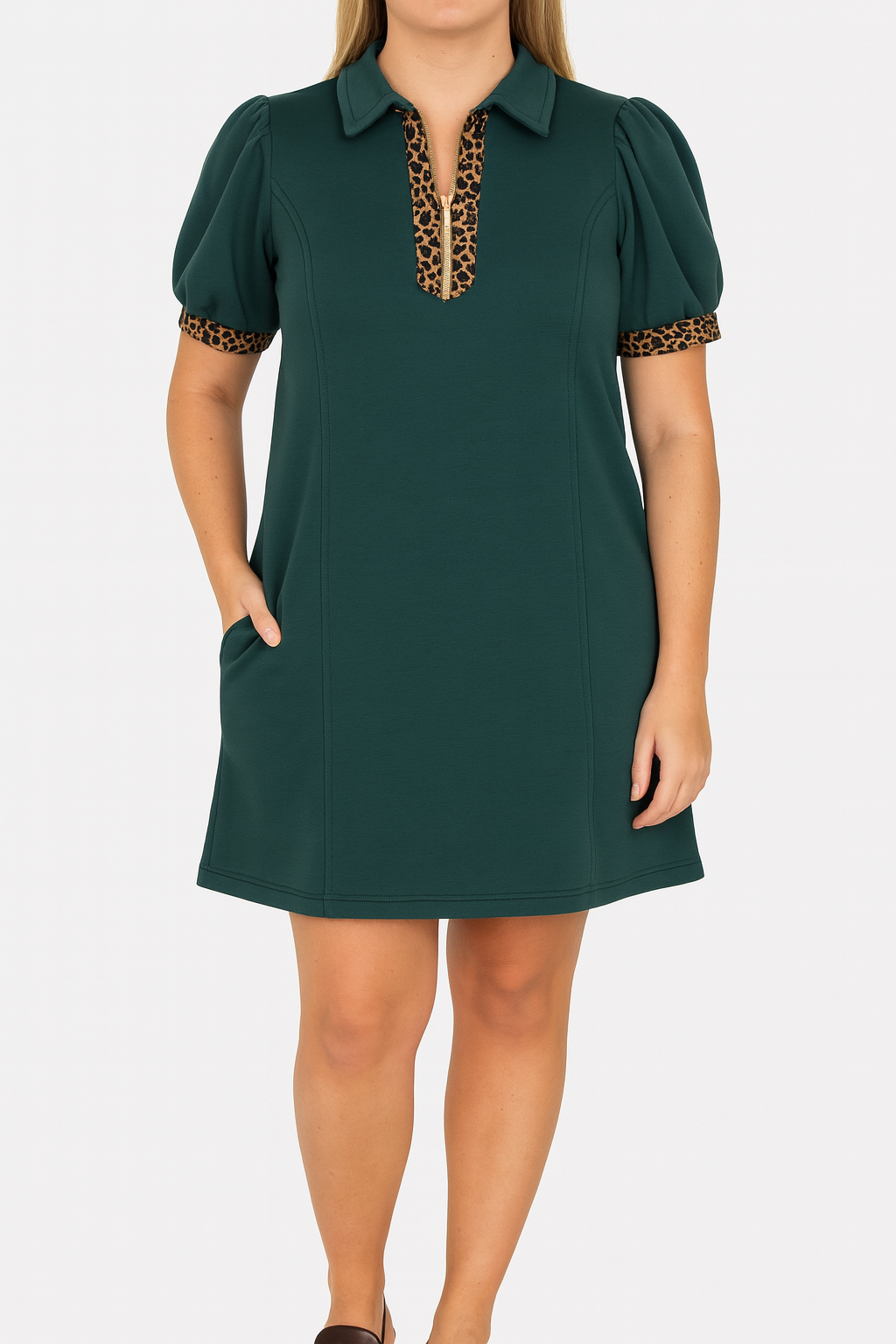 Leopard Quarter Zip Dress November.