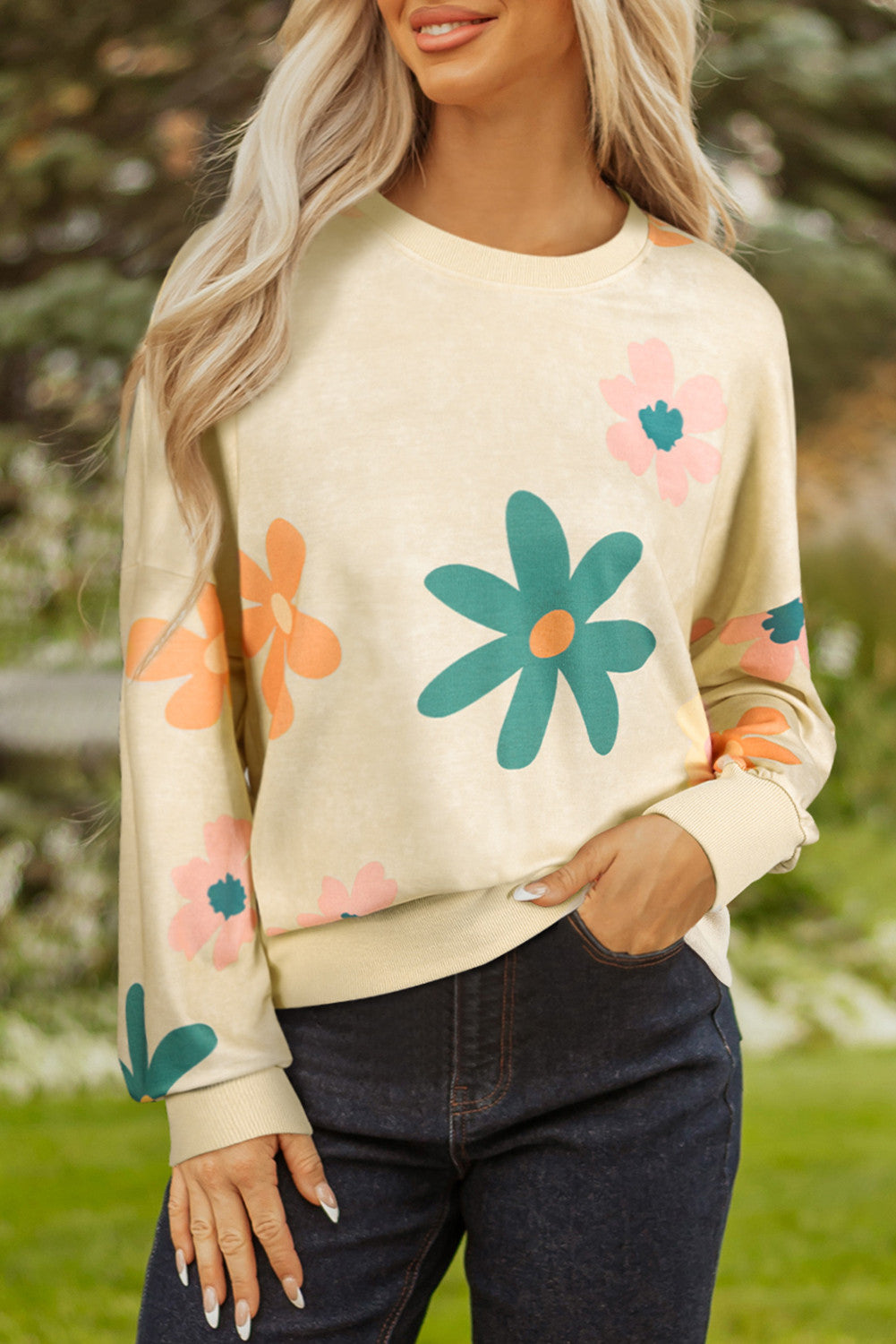 Mineral Wash Flower Sweatshirt FB