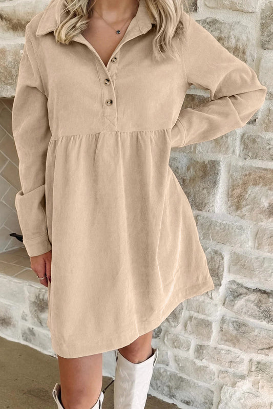 Oatmeal Corduroy Dress FB