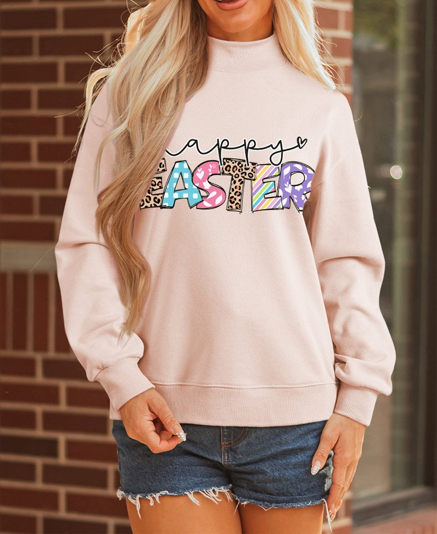 Pink Happy Easter Sweatshirt FB