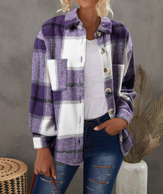 Plaid Buttoned Jacket FB