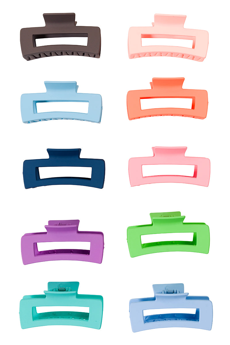 4" Recangle Hair Claw Clip Multiple Colors Available