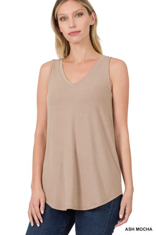 Regular Sleeveless V-neck Tank Top