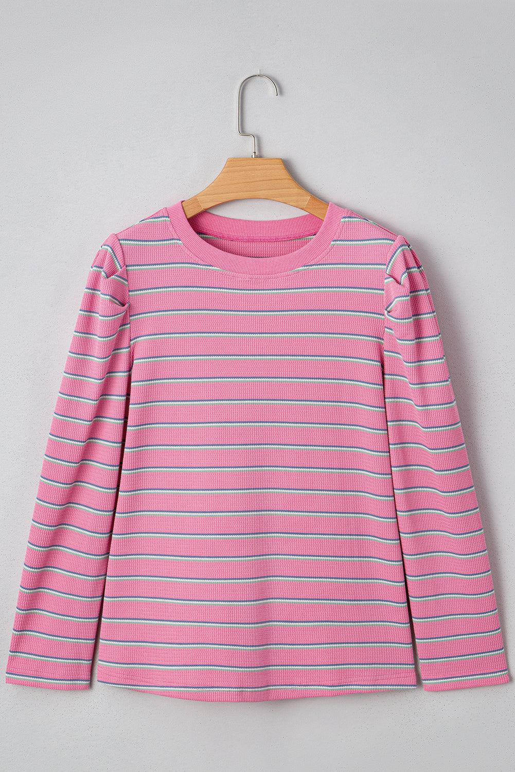 Rose Stripe Textured Top LT