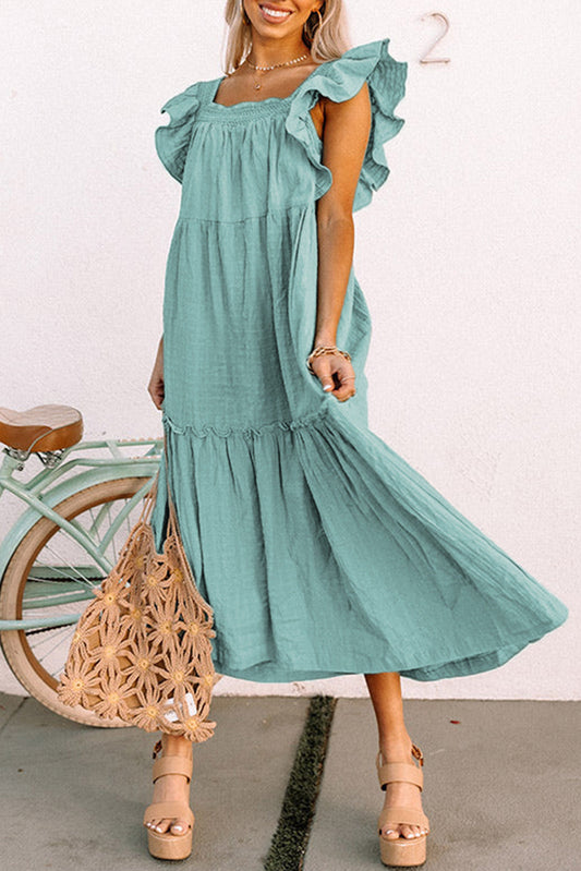 Ruffled Flutter Tiered Dress
