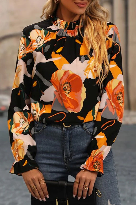 Black Floral Blouse FB