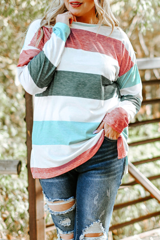 Green Plus Size Pullover Top FB