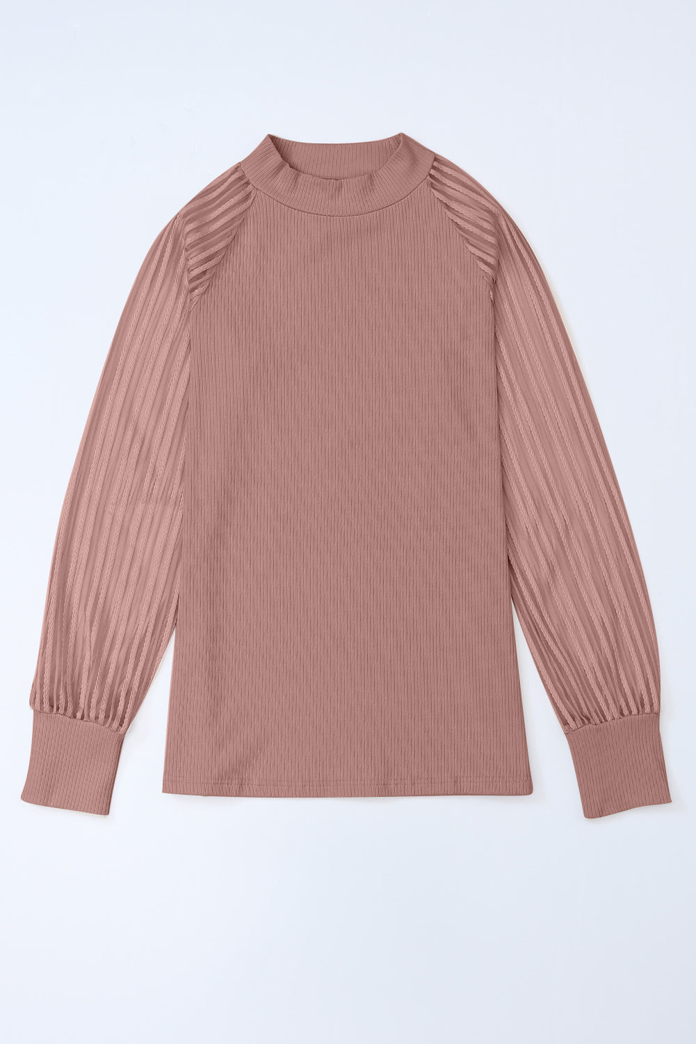 Pink Mesh Ribbed Top LT