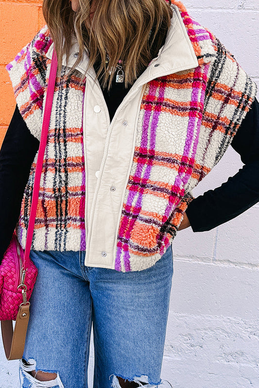 Plaid Sherpa Vest FB