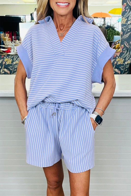 Stripe Polo Set