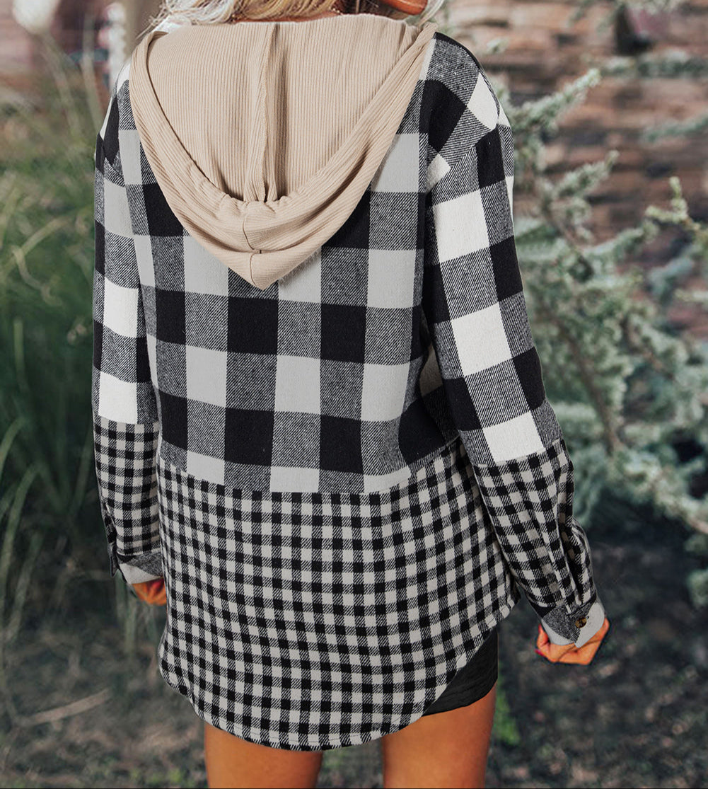 Black Double Plaid Shacket LT