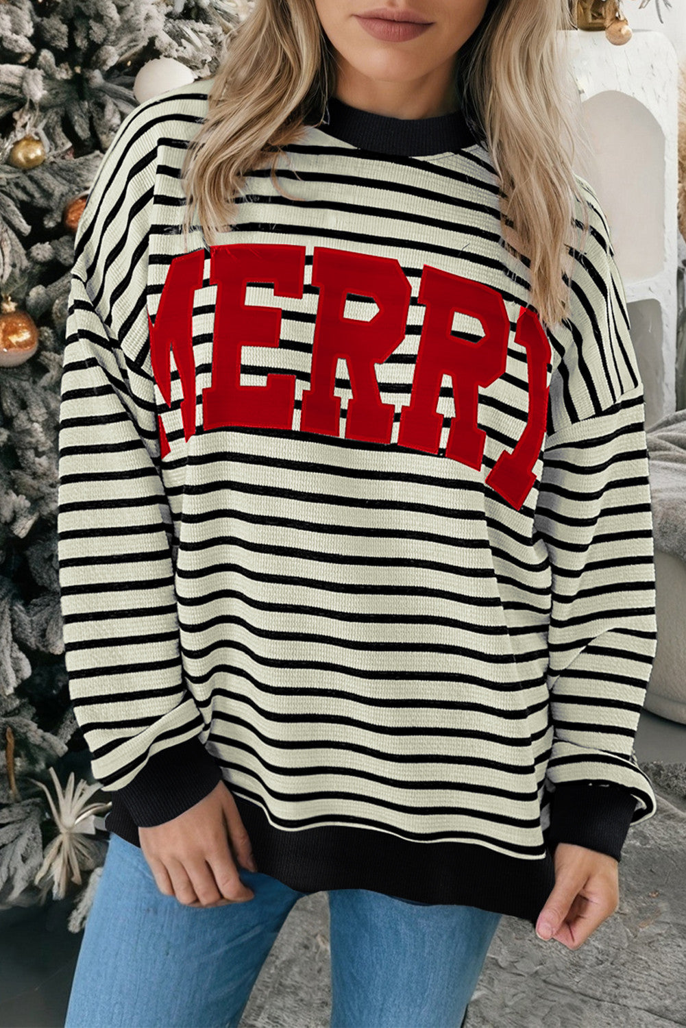 Stripe MERRY Sweatshirt FB