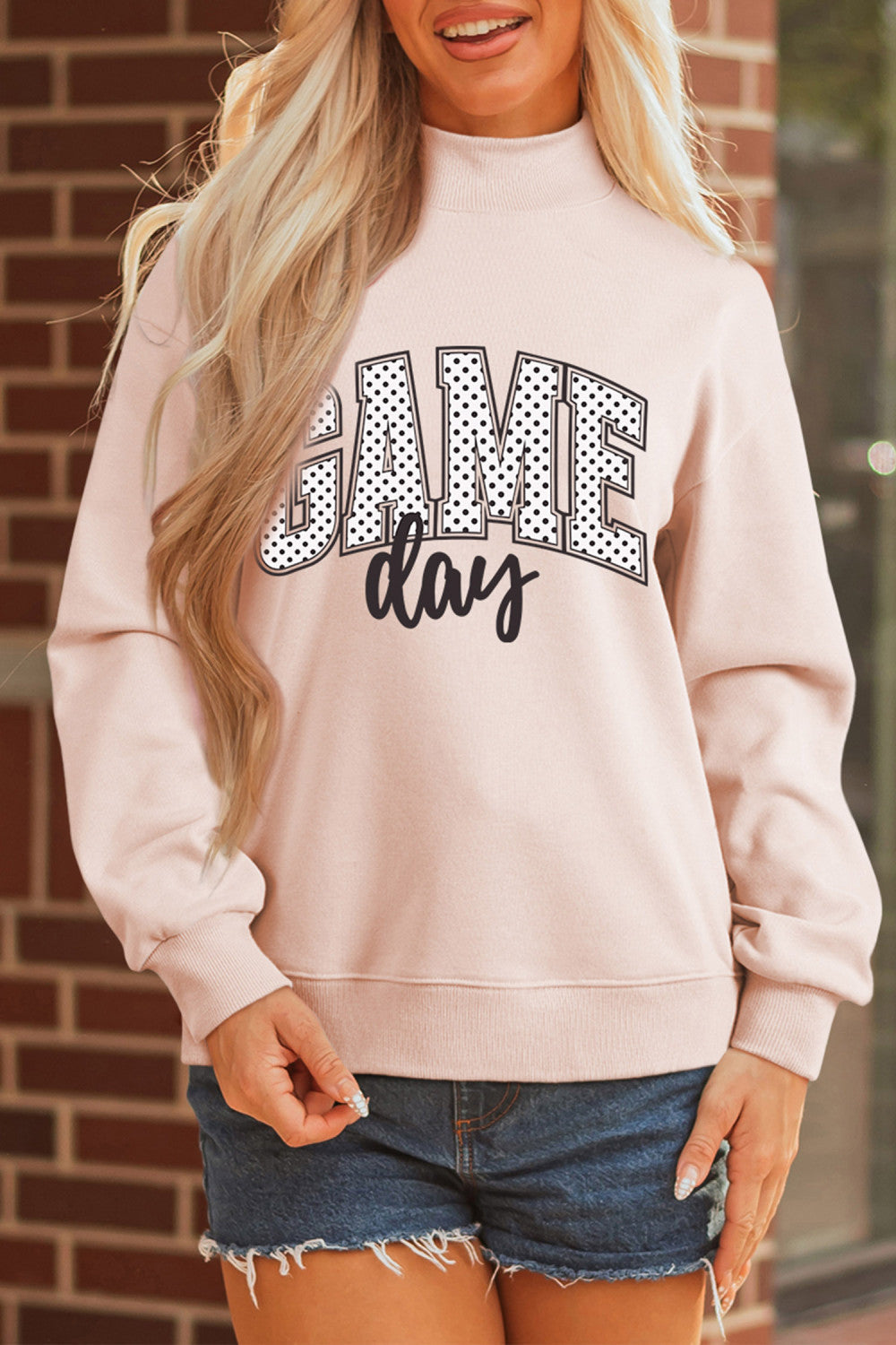Pink Polka Dot Game Day Sweatshirt RTS