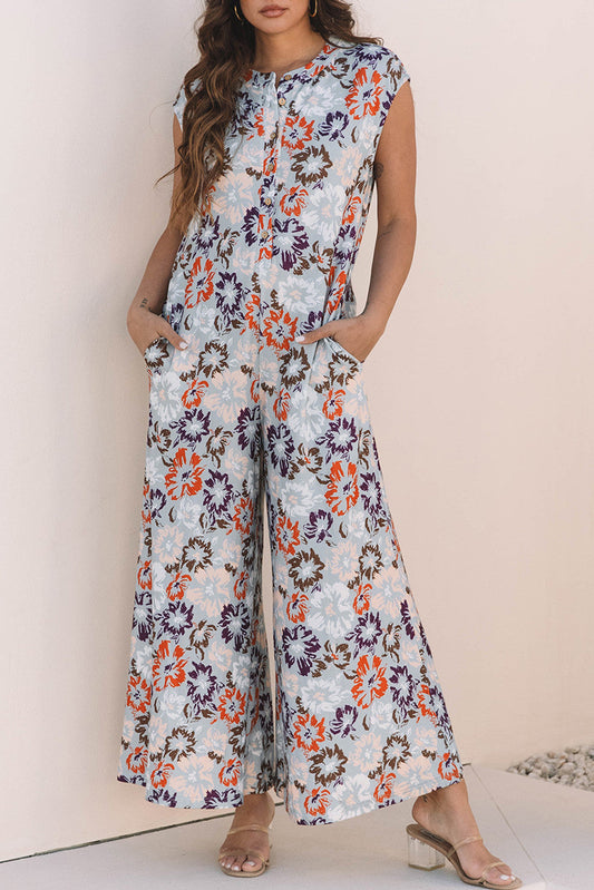 Sky Blue Floral Jumpsuit FB